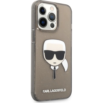 KARL LAGERFELD Гръб Karl Lagerfeld TPU Full Glitter Karl Head Case за iPhone 13 Pro - Черен (3666339027513)