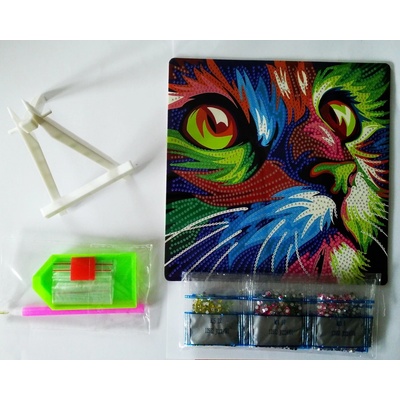 Kreativní set diamond painting 20x20 cm MIX + stojánek
