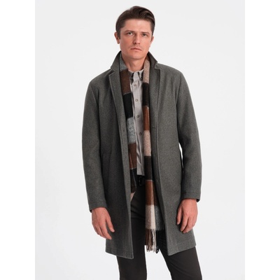 Ombre Clothing pánsky kabát OM-COWC-0104-V6 khaki