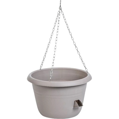 Samozavlažovací žardina s kovovým závěsem Plastia Siesta 25 cm taupe