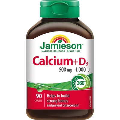 Jamieson vápnik s Vitamínom D3 500 MG/1000 IU 90 tabliet