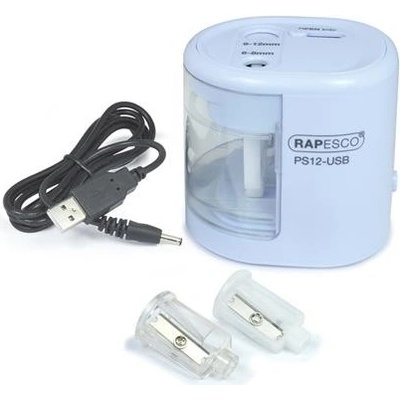 Strúhadlo, 2 otvory, stolové, elektrické, USB konektor, RAPESCO"PS12-USB", svetlomodrá