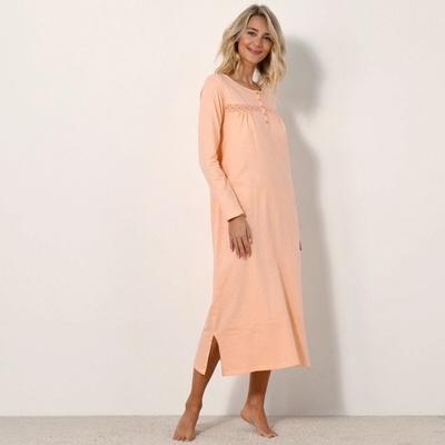 dlouhá košile s dlouhými rukávy a macramé broskvová – Zboží Dáma