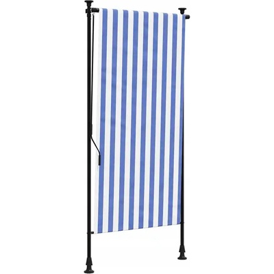 VidaXL Venkovní roleta, modro-bílá, 120x270 cm, tkanina a ocel