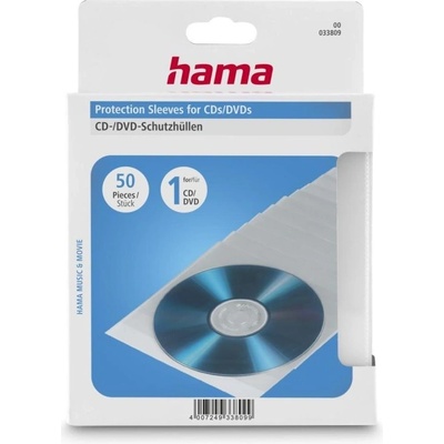 Hama Предпазни пликове за cd/dvd, 50 бр, прозрачни (hama-33809)