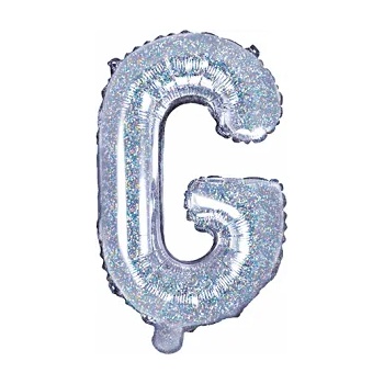 PartyDeco Балон от фолио Mini - Буква G 35см холографичен