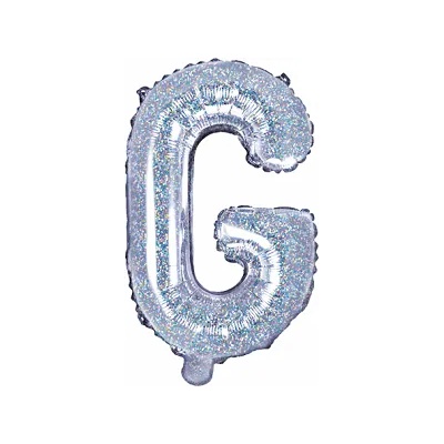 PartyDeco Балон от фолио Mini - Буква G 35см холографичен