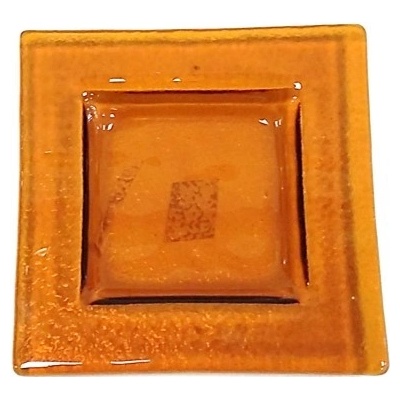 IN-spirace Sklo čtverec oranžový 11,5x15,5x1 cm