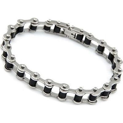 Prosperk pánský náramek řetěz kolo černo-stříbrný S4769