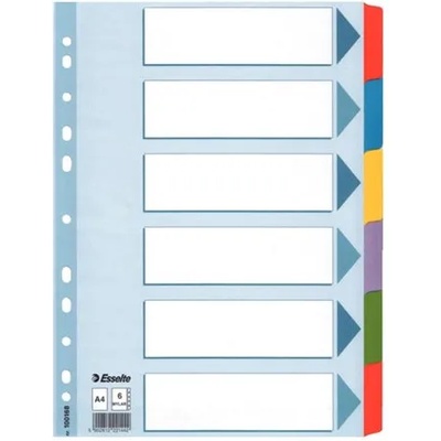 ESSELTE Регистър, ламиниран картон, A4, 6 броя, ESSELTE "Mylar" 100168 (100168)