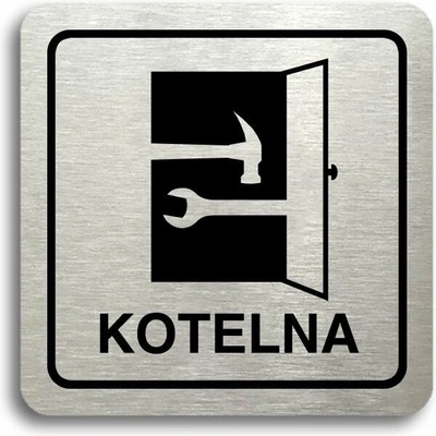 Accept Piktogram "kotelna" (80 × 80 mm) (stříbrná tabulka - černý tisk)