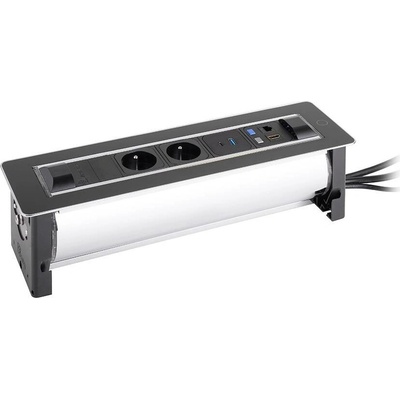 VERSALOGIC VersaTurn 2x 230V, 1x USB A/C 5V, 1x RJ45, HDMI, černé sklo