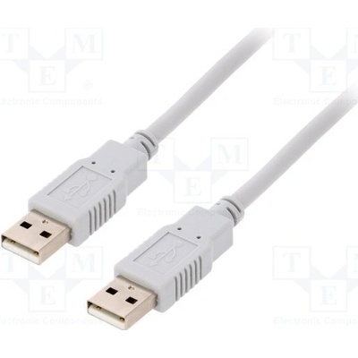 BQ Cable CAB-USBAA/3 USB 2.0, USB A vidlice, z obou stran, 3m, šedý