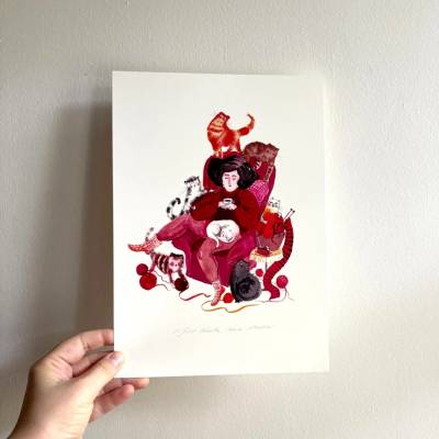 Grafika Stellion Kočičí dámička Velikost: A4