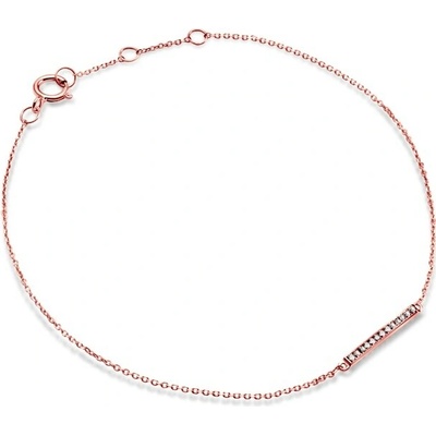 SAVICKI Náramok s príveskom ružové zlato s diamantmi 0.03 ct 18 cm - SAVB05867 R D