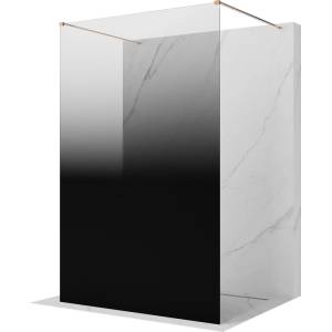 Mexen Kioto самостоятелна душ-преграда 120 x 200 cm, омбре черна 8 mm, розово злато (800-120-002-60-76)