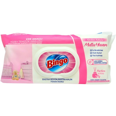 BINGO санитарни мокри кърпи, За почистване на всякакви повърхности, Sweet Home, 96 броя,