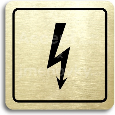 ACCEPT Piktogram elektrické zařízení - zlatá tabulka - černý tisk
