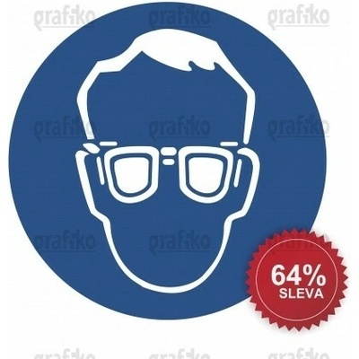 Grafiko | POUŽÍVEJ OCHRANNÉ BRÝLE - Materiál podlahová fólie, Rozměr ⌀300 mm