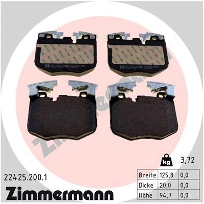 ZIMMERMANN Sada brzdových platničiek kotúčovej brzdy 22425.200.1