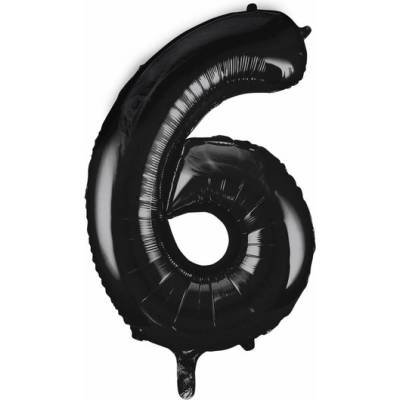 Fóliový balón Číslo 6 čierny