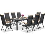 Garden Point Алуминиеви градински мебели polywood Verona с голяма маса Wood за 8 души Garden Point черни (GAP1200SD-8)