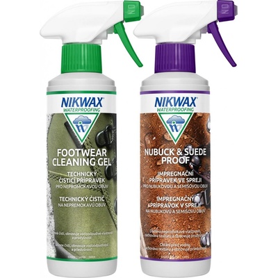 Nikwax Twin Nubuck & Suede Spray/Footwear Cleaning Gel Spray 2 x 300 ml