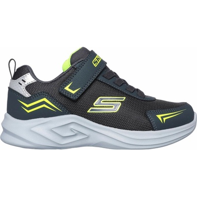 Skechers detská vychádzková obuv MAZEMATICS tmavo sivá reflexný neón sivá