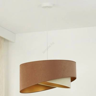 Brilagi - LED Пендел LYRA 1xE27/15W/230V кафяв/кремав/златист (BG1736)