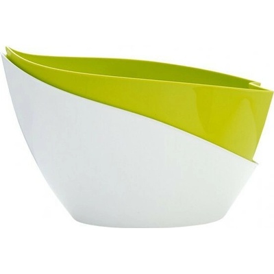 Plastia Samozavlažovací kvetináč 20x14 cm Doppio, svetlo-zelená/biela