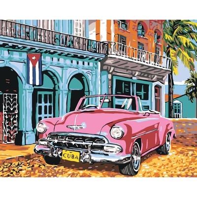 zuty Malování podle čísel Stará Amerika na Kubě 100 x 80 cm bez rámu a bez vypnutí plátna