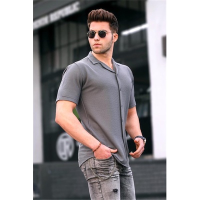 Madmext Мъжка риза 5500 - Тъмносива #328334 (328334_Сив)