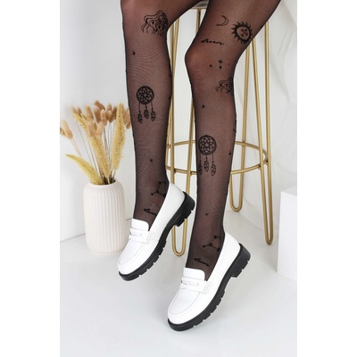 Cathay moda Dámské bílé mokasíny 2115-3WH