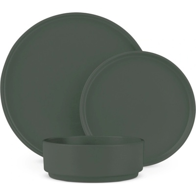 BERLINGERHAUS Jídelní sada talířů Matte Green Collection zelená 18 ks