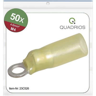 Quadrios 23C526 guľaté káblové oko Prierez=6 mm² Ø otvoru=4.3 mm čiastočne izolované žltá 50 ks