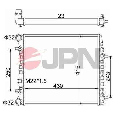 Chladič, chlazení motoru JPN 60C9057-JPN (60C9057JPN)