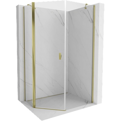 Mist петоъгълна асиметрична душ кабина с врати 90 x 100 см, прозрачна, златна - 8A8-090-100-50-00 (8A8-090-100-50-00)