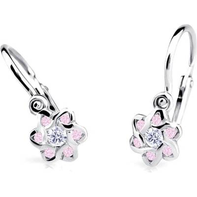 Cutie Jewellery Slušivé dětské náušnice z bílého zlata C2149-10-X-2 růžová