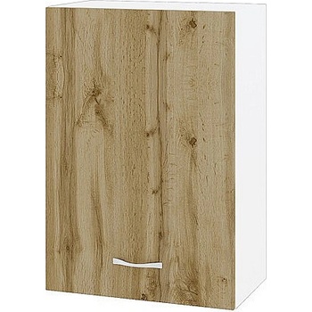 ИРИМ Горен шкаф с врата и рафт Сити БДД-18 бяло гладко / дъб дакота 50 см