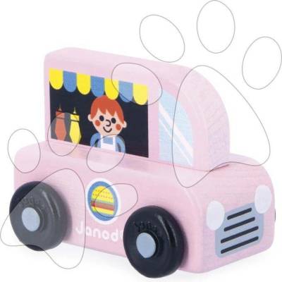 Janod Cross roads auto na tlačení Food truck růžové J05915
