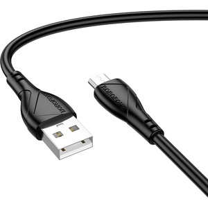 BOROFONE Кабел за данни / зареждане - Borofone (BX121 Energy Series) - USB към Micro-USB, PVC, 2.4A, 1m - Черен