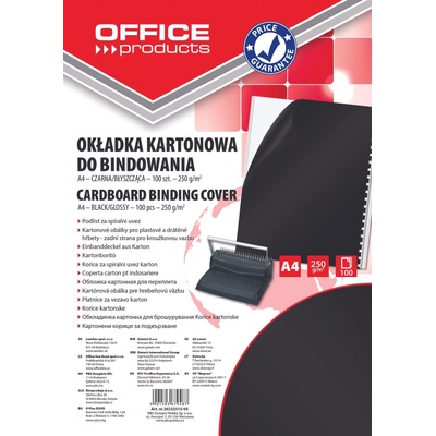 Office Products Корица за подвързване, op, картон 250г, А4, опаковка 100, черна (25872-А-ЧЕРЕН)