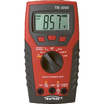 Testboy Дигитален мултицет с кабелен детектор T-RMS CAT IV 2…600Vac/dc, 200mA…10A, LCD и звук, Testboy 3000 - 4028532130008 (4028532130008)