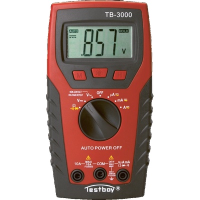 Testboy Дигитален мултицет с кабелен детектор T-RMS CAT IV 2…600Vac/dc, 200mA…10A, LCD и звук, Testboy 3000 - 4028532130008 (4028532130008)