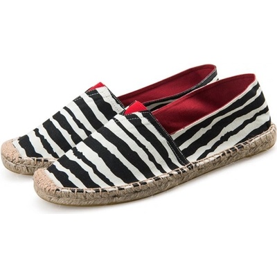 Max 919 Espadrilky textilní boty Big Stripes černo bílá