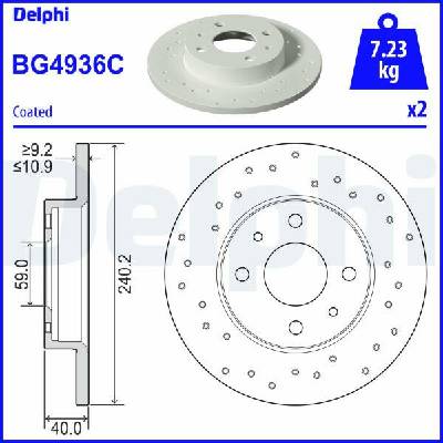 DELPHI Brzdový kotúč BG4936C