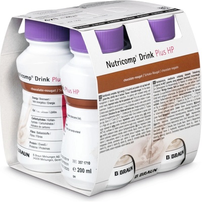 NUTRICOMP DRINK PLUS HP ČOKOLÁDA, NUGÁT POR SOL 4X200ML