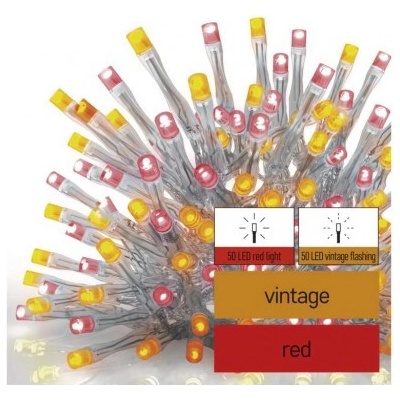 Emos D1CD01 Standard LED spojovacia reťaz pulzujúca cencúle 2,5 m vonkajšia červená vintage