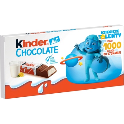 Kinder Chocolate tyčinky z mliečnej čokolády s mliečnou náplňou 8 ks 100 g