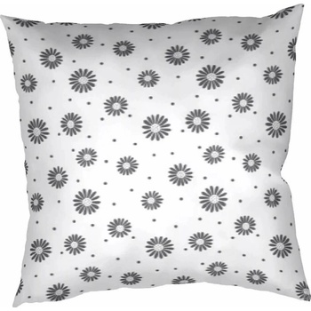 Dadka bavlna Anežka tmavo šedá na bielom 40 x 50 cm